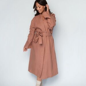 100% French Linen Bathrobe - Small/ Medium - Clay | BOKSER HOME